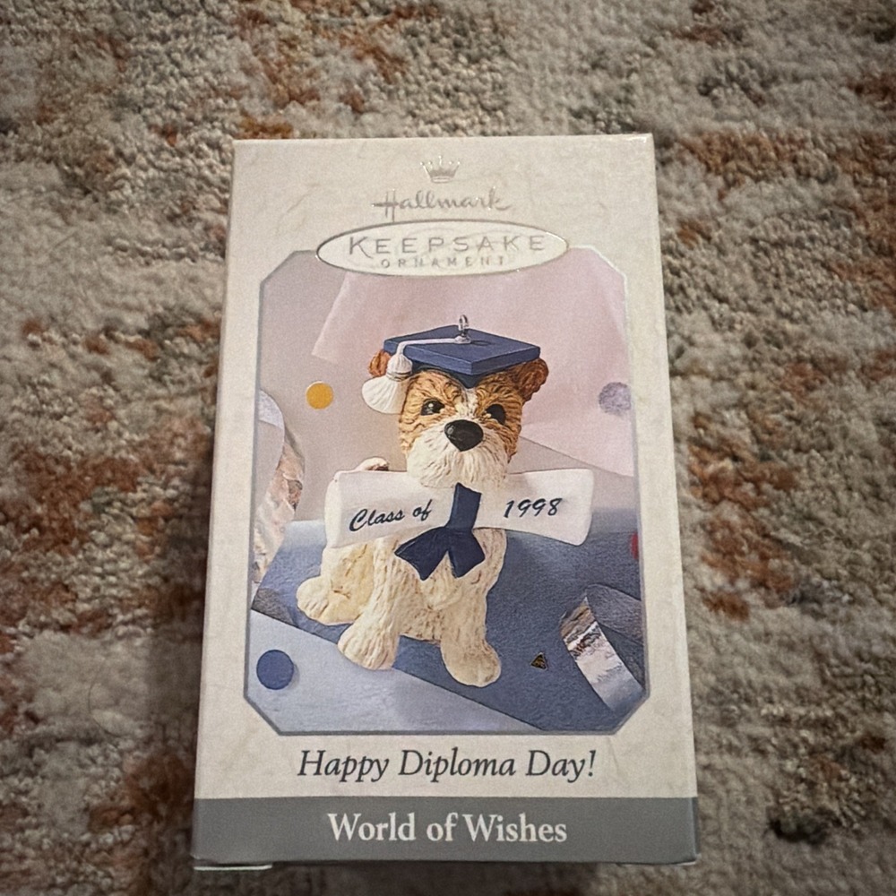 Happy Graduation Diploma Day World of Wishes 1998 Hallmark Keepsake Ornament